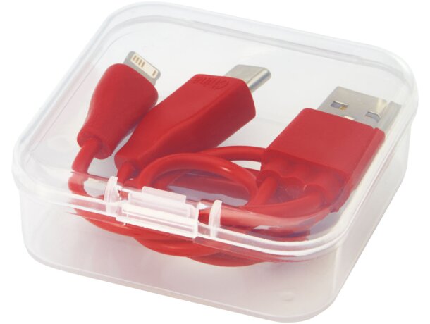 Cable de carga reversible 3 en 1 Ario Rojo detalle 4