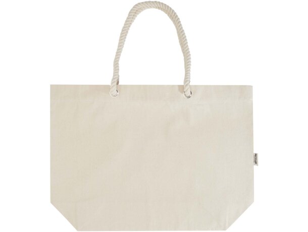 Bolsa tote de playa algodón reciclado certificado GRS Florida Natural/natural detalle 2