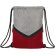 Mochilas de cuerdas personalizadas baratas con dos bolsillos poliéster 600D Rojo/gris detalle 6