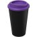 Vaso de plástico con tapa de rosca polipropileno reciclado 350ml Negro intenso/morado