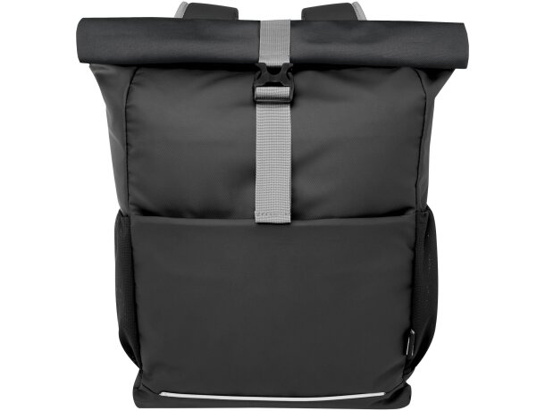 Bolsa enrollable bicicleta Aqua 20L poliéster reciclado GRS Negro intenso detalle 2