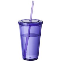 Vaso de plástico con pajita 400 ml
