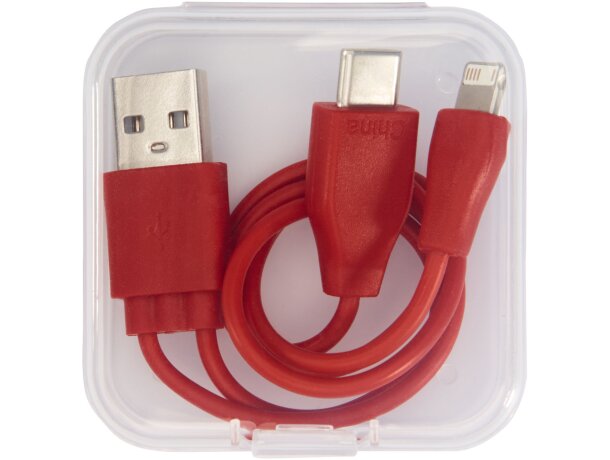 Cable de carga reversible 3 en 1 Ario Rojo detalle 2