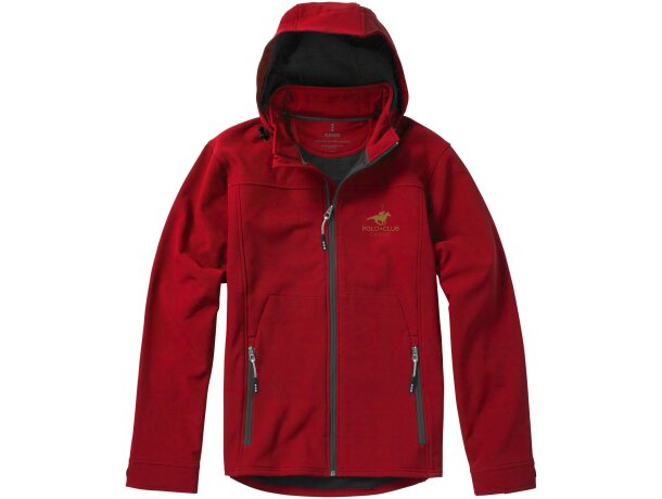 Chaqueta softshell de hombre Langley impermeable transpirable Rojo detalle 1