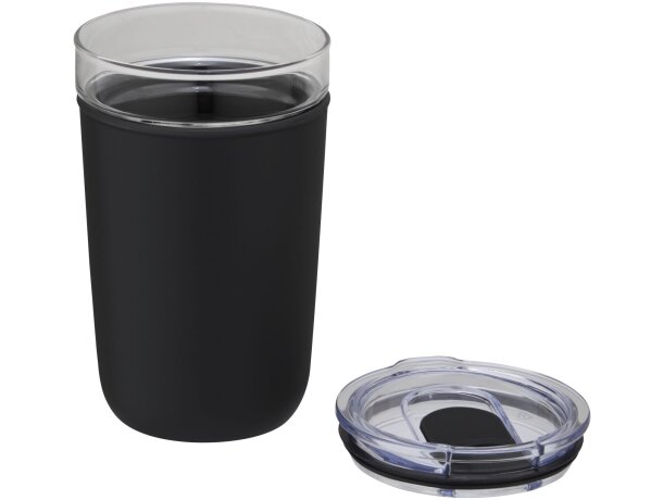 Vaso Bello vidrio borosilicato 420ml con carcasa reciclada Negro intenso detalle 27