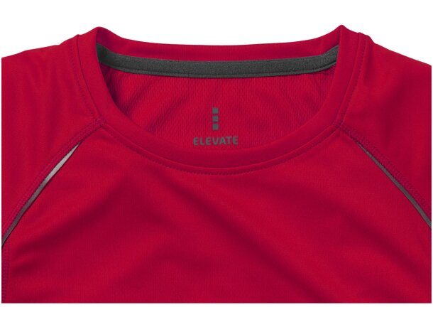 Camiseta técnica Quebec de manga corta blanca detalles de color de mujer Rojo/antracita detalle 4