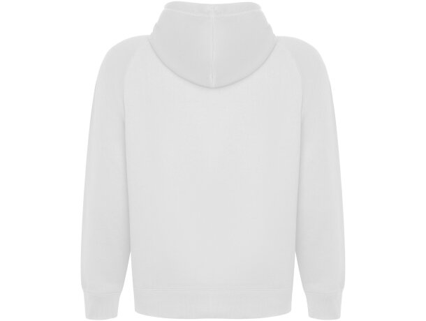 Sudadera unisex algodón orgánico Vinson Roly con capucha Blanco detalle 2