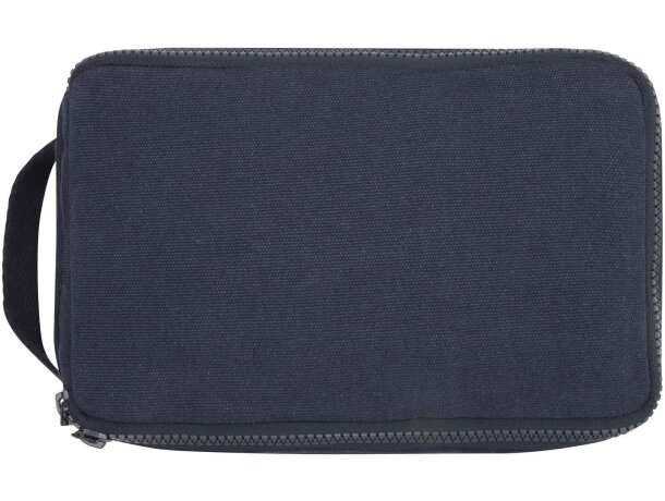 Neceser organizador Aware Pack de algodón reciclado Azul marino detalle 11