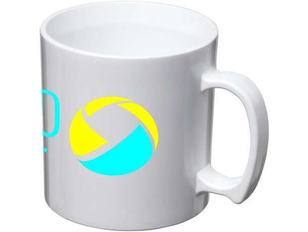 Taza plástico san 300ml con asa integrada personalizable Blanco detalle 4