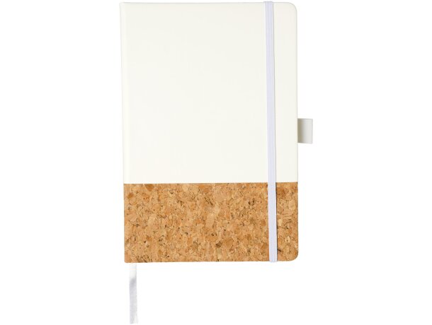 Libreta A5 de PU y corcho Evora Blanco detalle 7