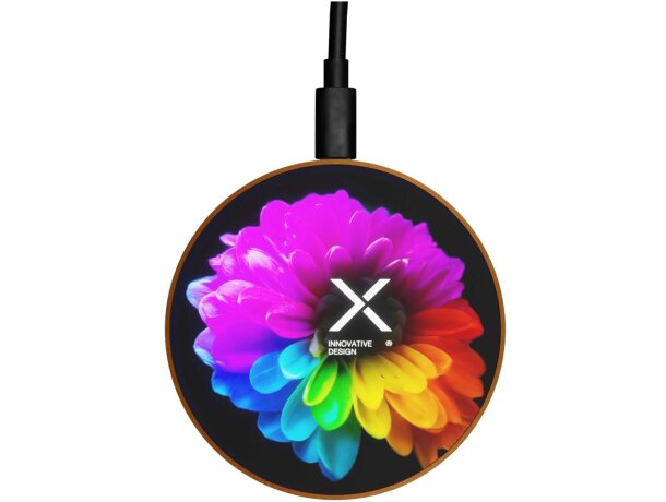 Cargador inalámbrico de madera SCX.design W13 10W Marrón detalle 2