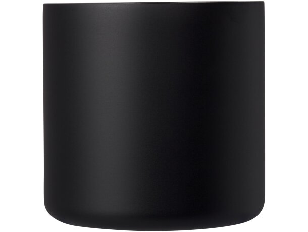 Taza acero inoxidable reciclado Bjorn con asa de madera Negro intenso detalle 2