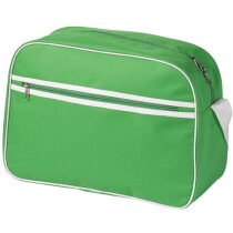 Bolsa bandolera de poliéster con dibujo de rayas personalizada verde brillante