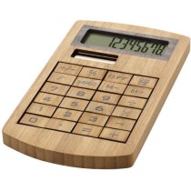 Calculadora elegante fabricada en bambú personalizada marrón