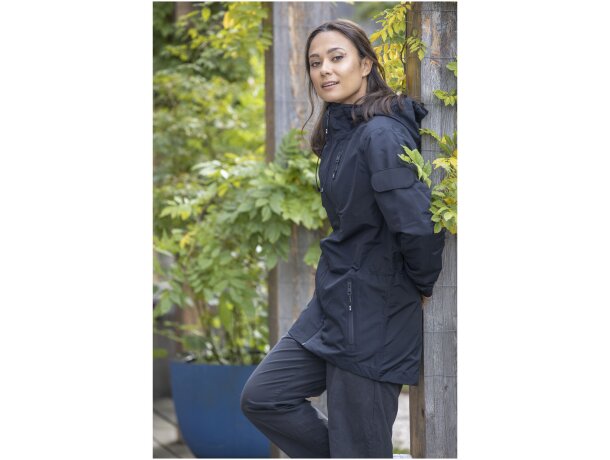 Chaqueta unisex ligera GRS reciclada Kai Negro intenso detalle 11