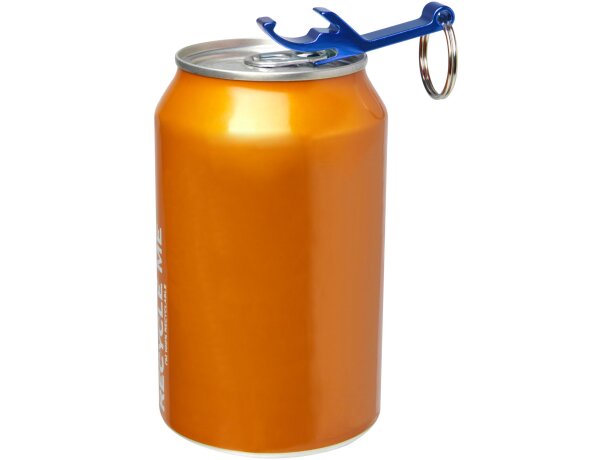 Abridor de botellas y latas Tao aluminio reciclado con llavero Azul real detalle 12
