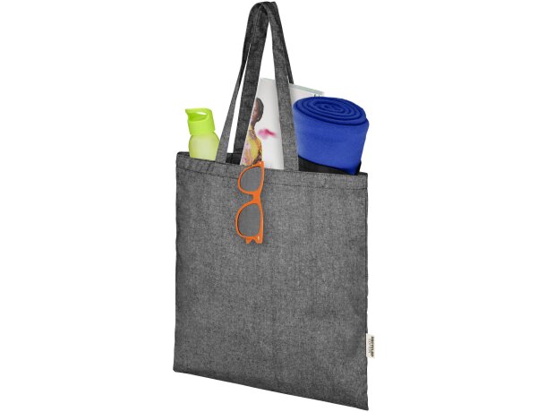 Bolsa tote Aware Pheebs de algodón y poliéster reciclado Negro detalle 15