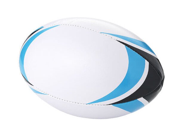Balón de rugby con detalles en azul intenso blanco Balón de rugby con detalles en azul intenso blanco