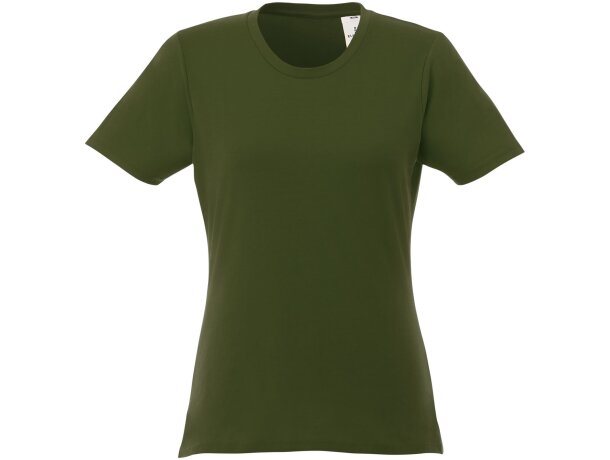 Camiseta de manga corta para mujer ”Heros” Verde militar detalle 49