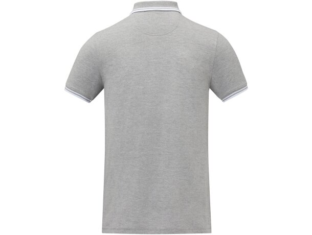 Polo de manga corta con ribete para hombre Amarago Gris mezcla detalle 10