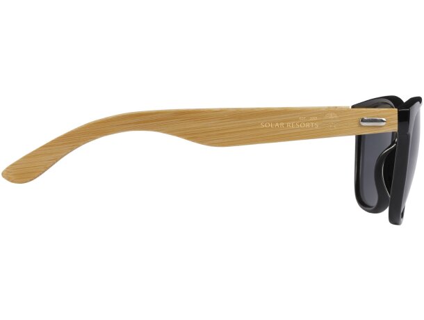 Gafas de sol bambú y plástico reciclado Ocean Bound Sun Ray Natural detalle 1