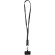 Lanyard de plástico reciclado para smartphone Franz Negro intenso detalle 2