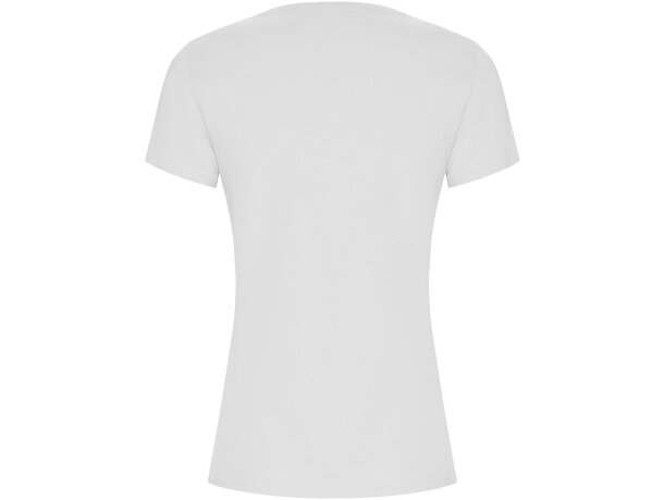 Camiseta mujer algodón orgánico entallada Golden Roly Blanco detalle 2
