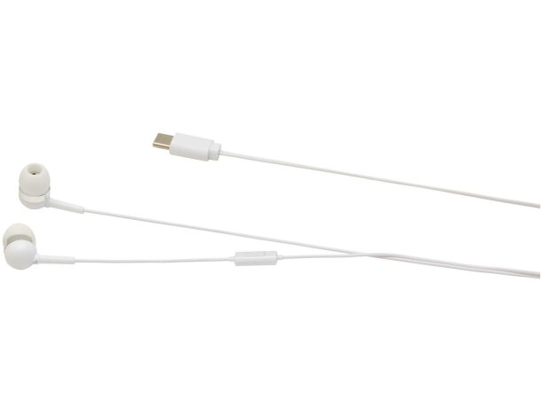 Auriculares tipo C Baekdu con plástico ABS reciclado Blanco detalle 7