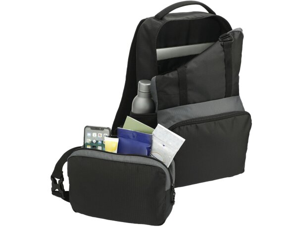 Mochila portátil 15 reciclada GRS bicolor Trailhead Negro intenso/gris detalle 6