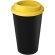 Vaso de plástico con tapa de rosca polipropileno reciclado 350ml Negro intenso/amarillo