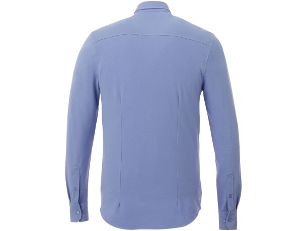 Camisa de manga larga de punto piqué Bigelow Azul claro detalle 8