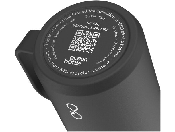 Taza Ocean Bottle 350ml acero reciclado con asa ergonómica detalle 6