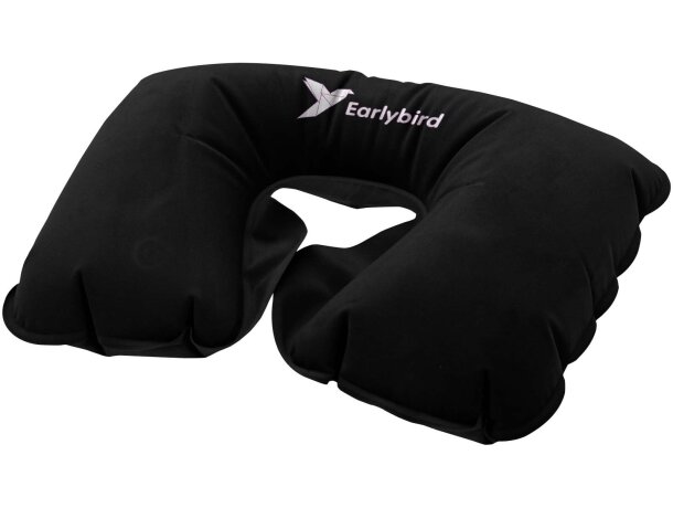 Almohada inflable Traveler con válvula para viajes Negro intenso detalle 1
