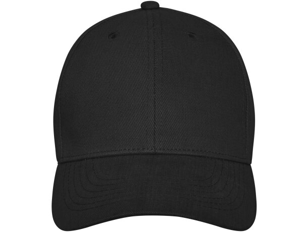 Gorra con visera precurvada y 6 paneles. Ideal para publicidad. Negro intenso detalle 30