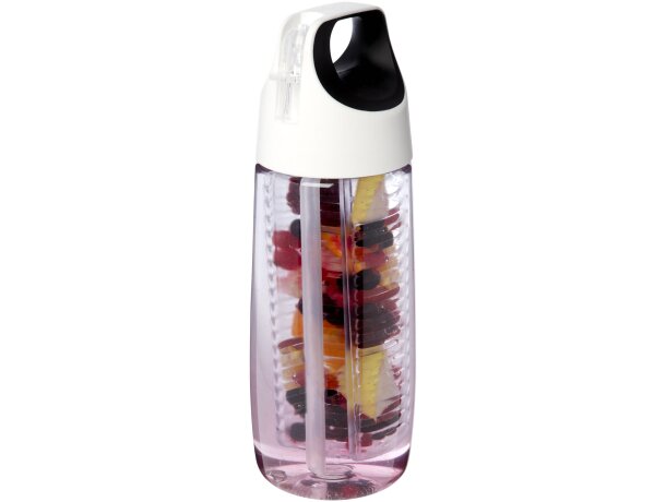 Bidón deportivo HydroFruit con infusor en plástico reciclado Blanco transparente detalle 3