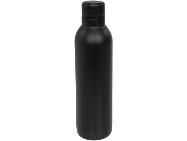 Botella termo con logo con tapa de rosca en acero inoxidable Thor Negro intenso detalle 6