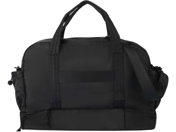 Bolsa de lona Puffer 30L con poliéster reciclado certificado GRS Negro intenso detalle 3