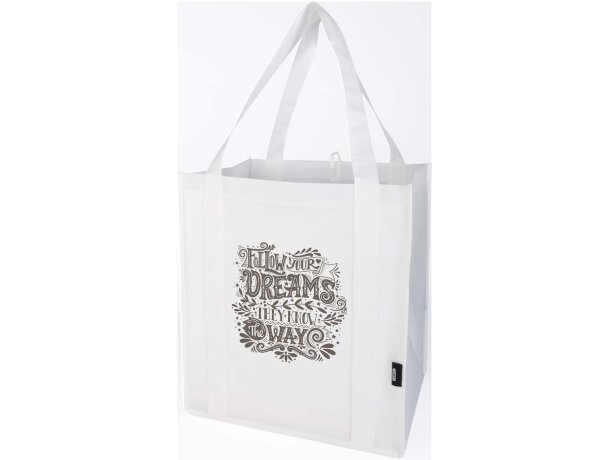 Bolsa tote non woven RPET Liberty con certificado GRS Blanco detalle 5