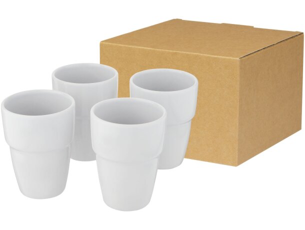 Set de regalo de 4 vasos apilables de 280 ml Staki Negro intenso detalle 31