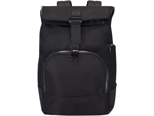 Mochila enrollable Rhine nylon reciclado GRS para portátil 15 Negro intenso detalle 2