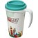 Taza térmica personalizada en pp 350ml Blanco/azul aqua