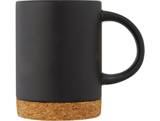 Taza de cerámica de 425 ml con base de corcho Neiva Negro intenso detalle 12