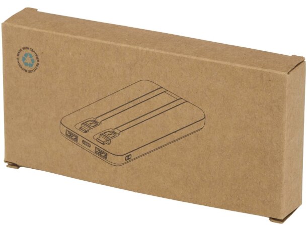 Batería externa Adhil de plástico reciclado 10000 mAh Negro intenso detalle 4
