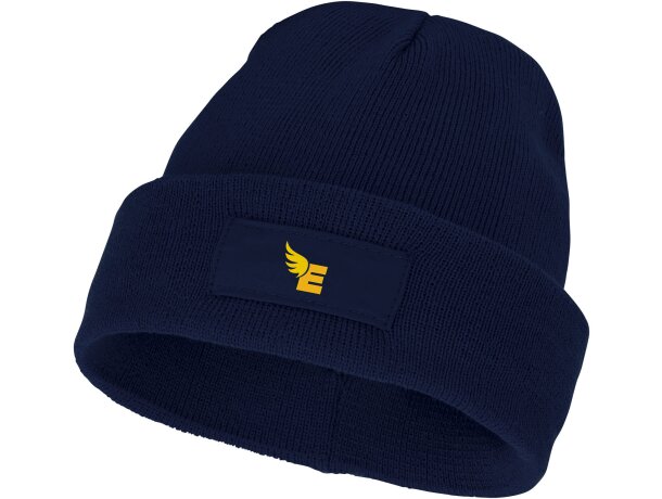 Gorro de lana con parche Boreas Azul marino detalle 35