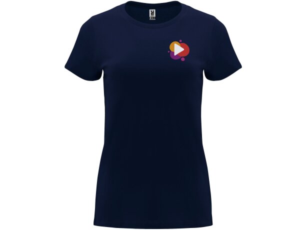 Camiseta manga corta mujer Capri Roly 100% algodón 170 g/m² Azul marino detalle 101