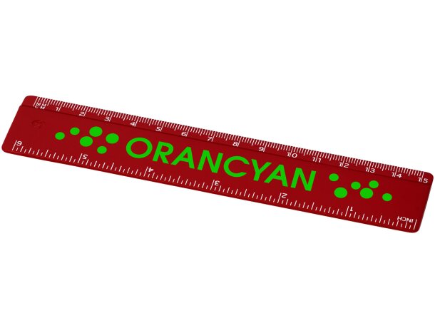 Regla de plástico Renzo 15 cm con doble escala personalizable Rojo detalle 13
