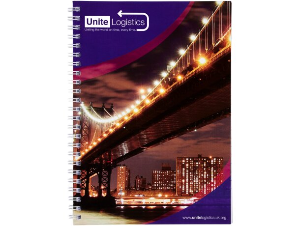 Cuaderno con espiral A4 Desk-Mate personalizable corporativo Blanco detalle 1