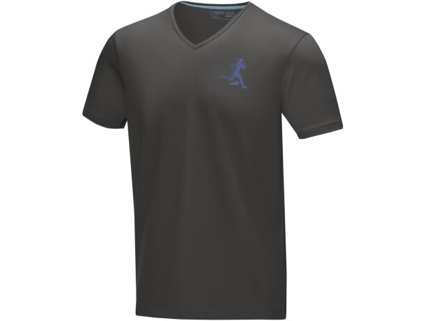 Camiseta manga corta algodón orgánico certificado GOTS hombre 200 g/m2 Gris tormenta detalle 25