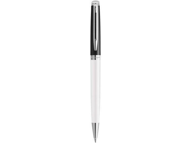 Bolígrafo Waterman Hemisphere bloques color ribete plateado Blanco/negro intenso detalle 2