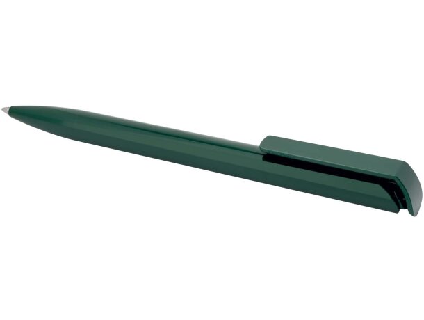 Bolígrafo ecológico Lucia de plástico reciclado con tinta negra Verde bosque detalle 15